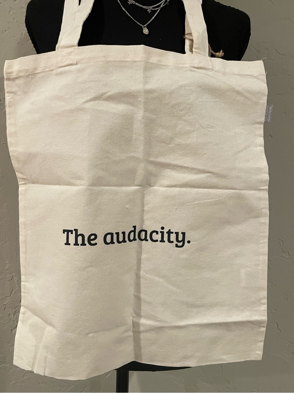 The audacity. Recycled Cotton Tote Bag — Cream NWT